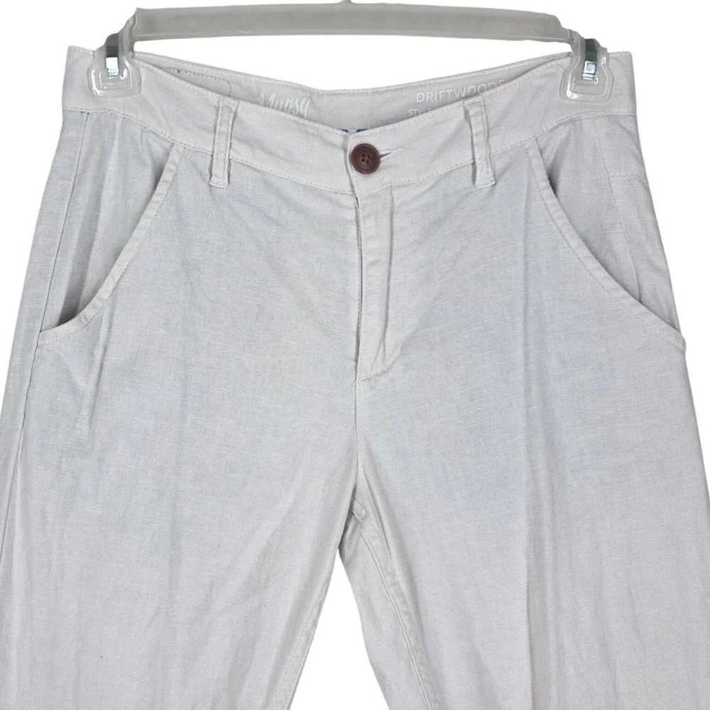 Mugsy Driftwoods Linen Blend Chino Pants Mens 30x32 Ivory White Slim Straight - Picture 4 of 13